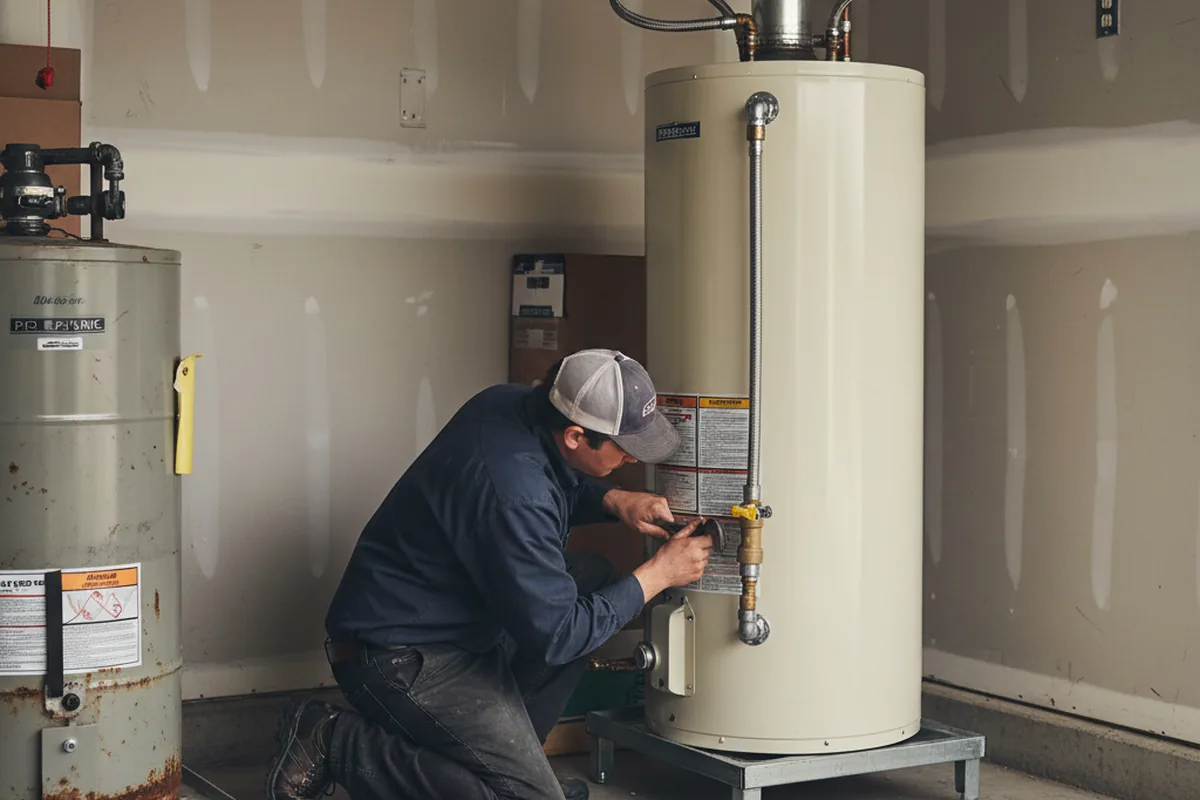 Water heater and shutoff valve replacement in Kellyville